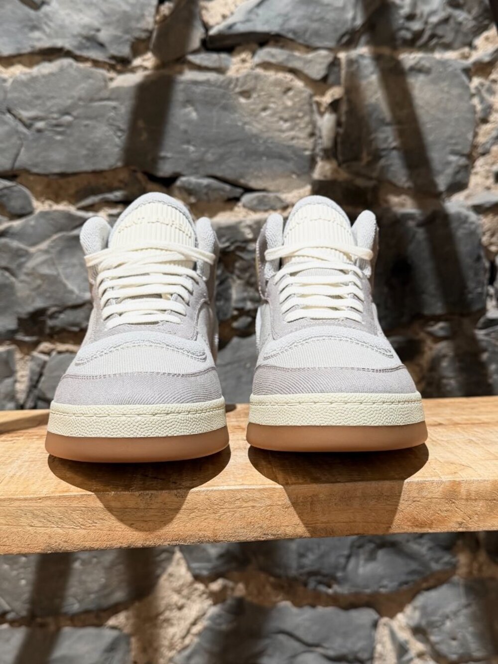 Saint Laurent SL/80 Grey Yellow Canvas High-top Sneakers - Picture 2 of 13